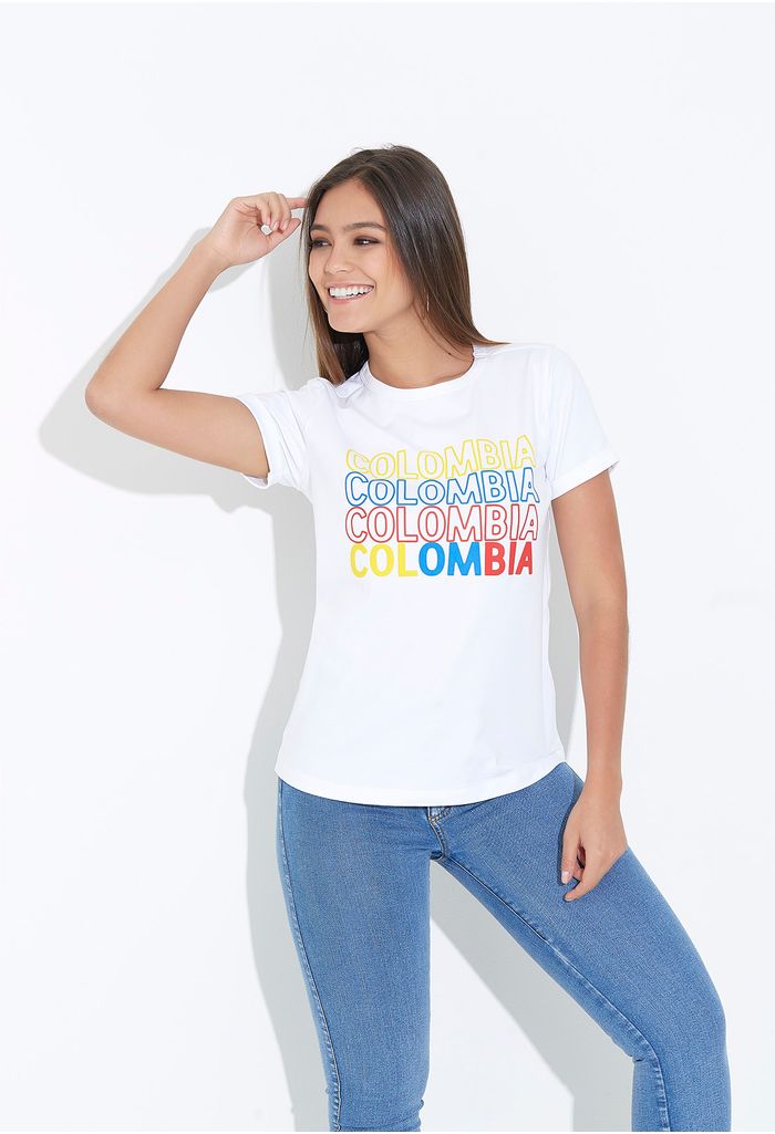 camisetas blancas estampadas para mujer