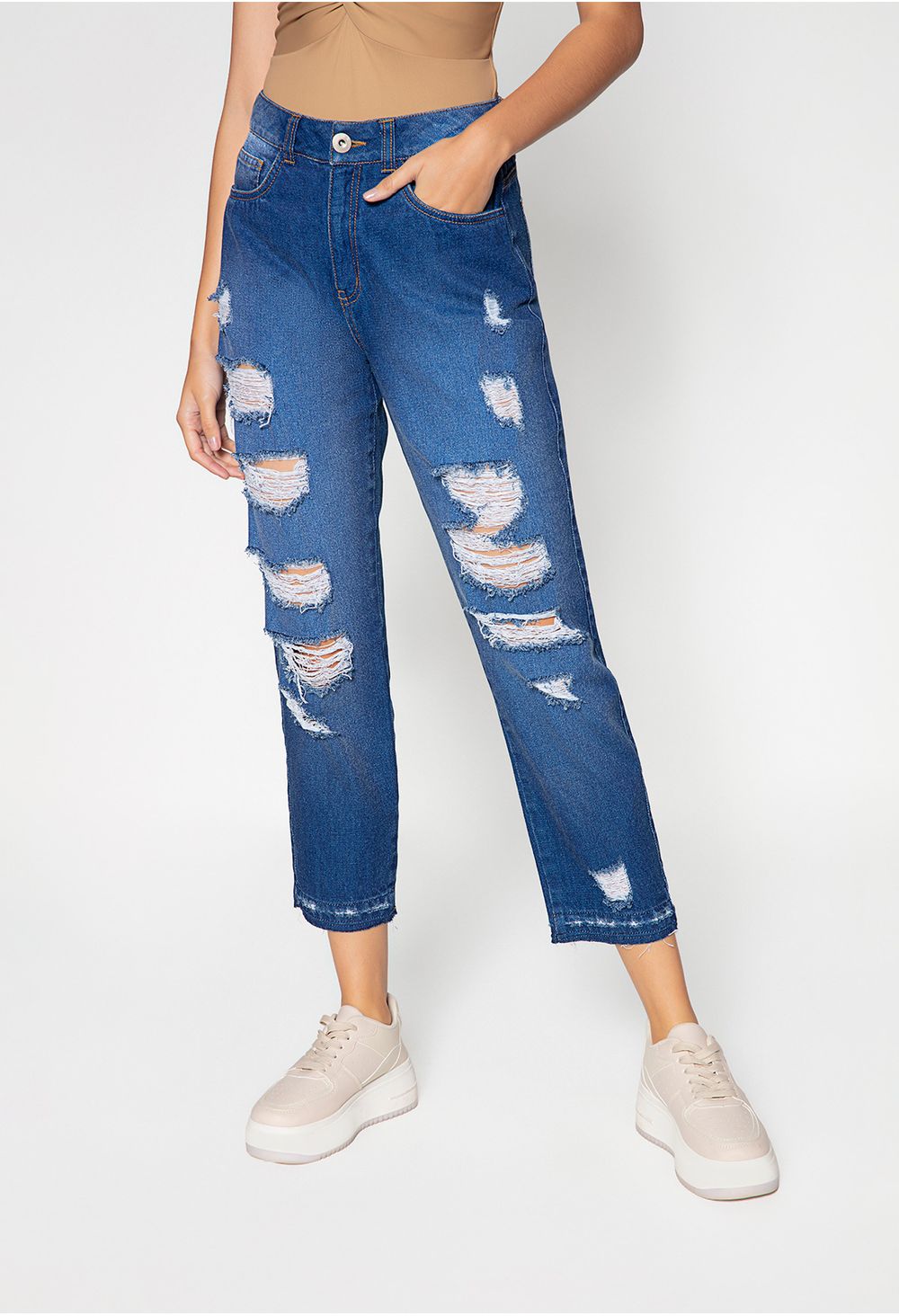 Ripped Jeans Pantalon Mom Jeans Roto Pantalón Roto Mom Jean Roto