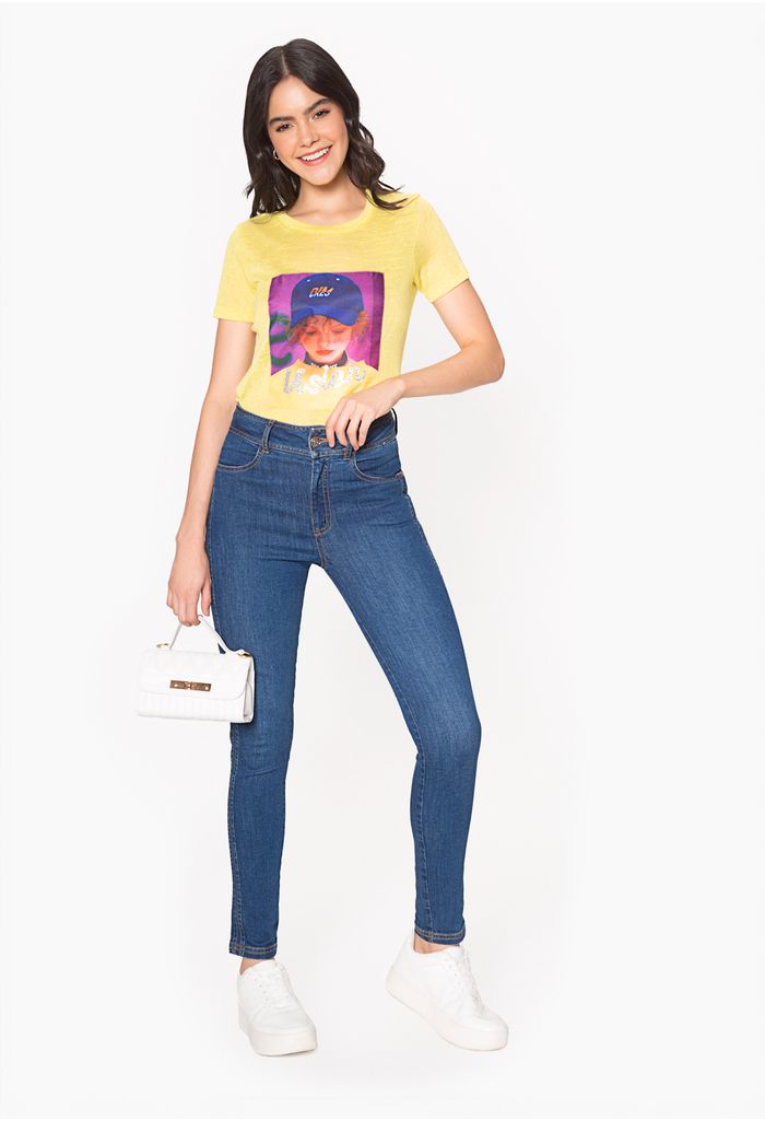 Jeans - Skinny de R$100.001,00 até R$170.000,00 AZUL Tiro alto – ELA