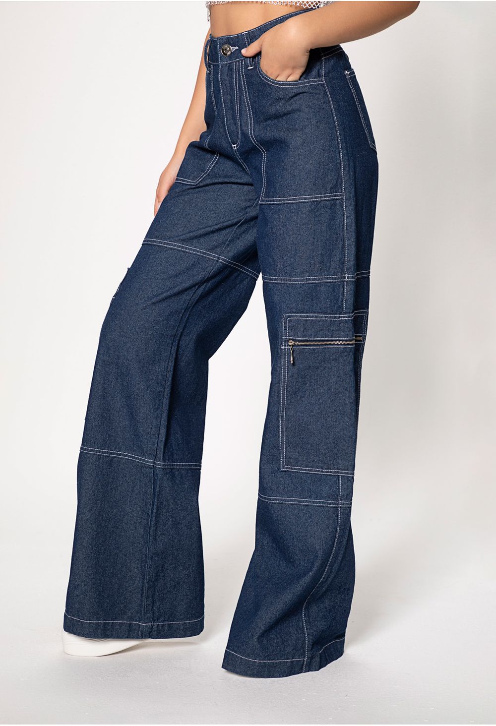 Pantalon Cargo elastizado Reforzado Mujer 40 Al 60 Jeans710