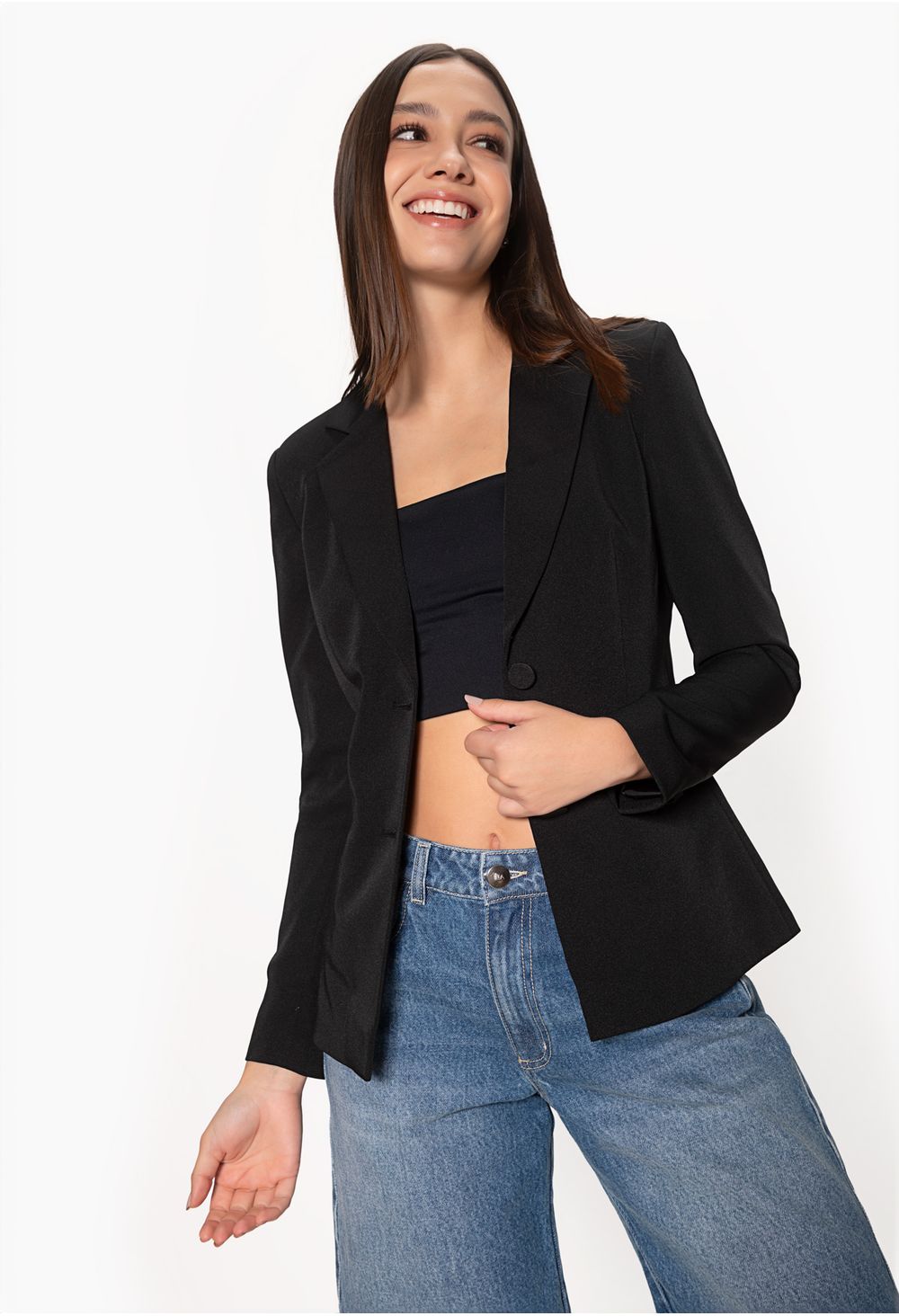 Blazer negro mujer best sale