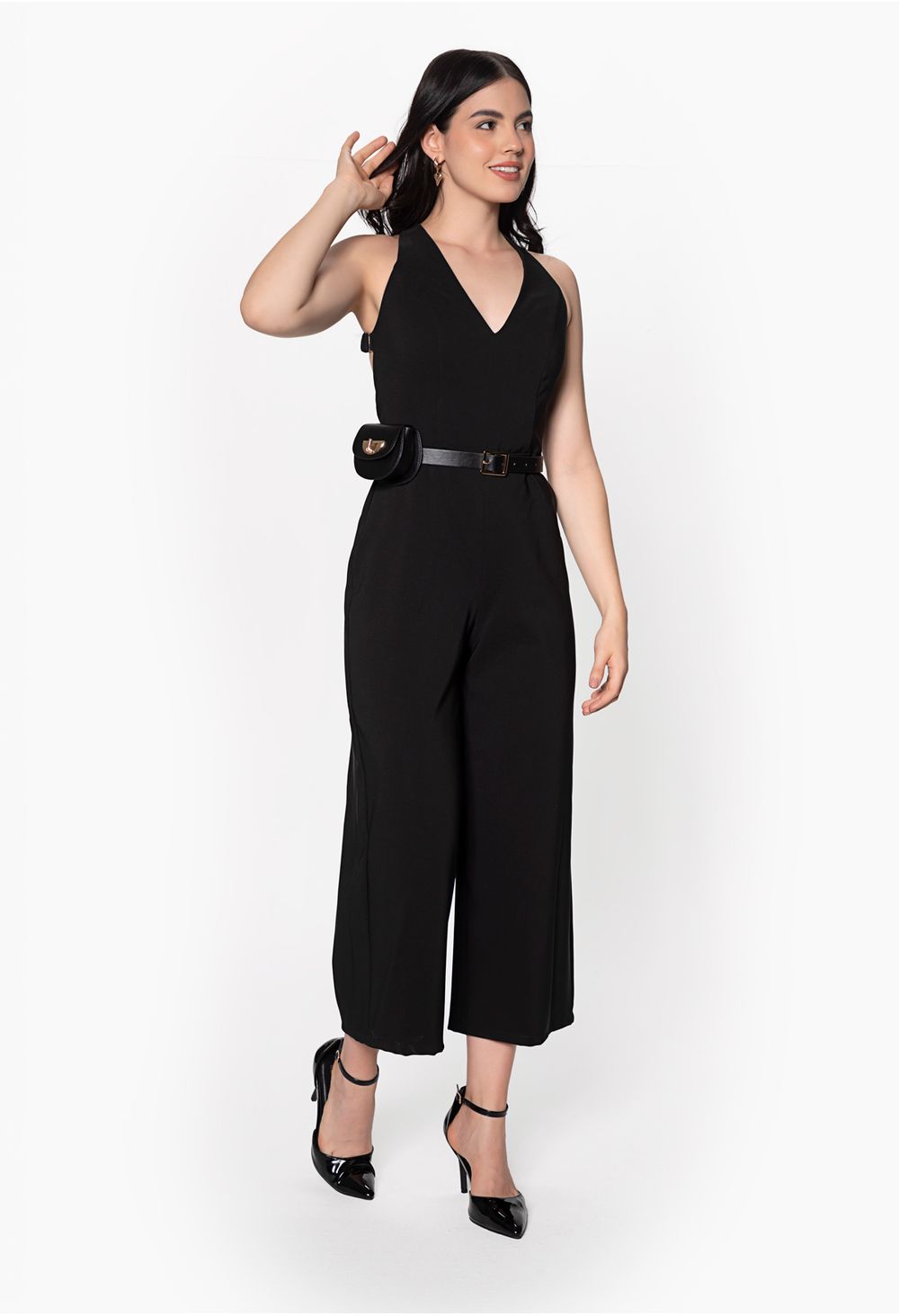 Pantalón Vestidos Enterizos Negros Enterizo Pantalon Enterizos De