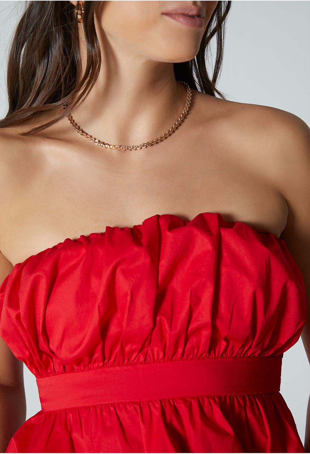 Blusa strapless fashion roja