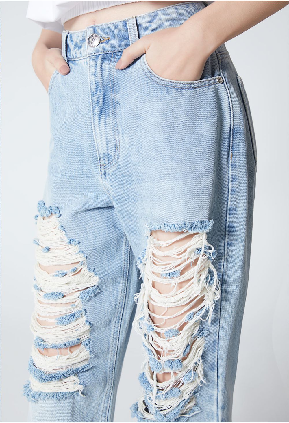 Pantalón Roto Pantalon De Mezclilla Con Perlas 145 Mil Resultados