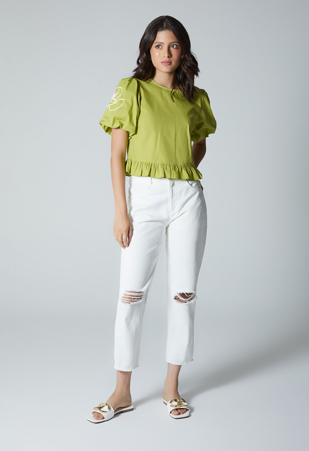 Blusa manga corta para mujer