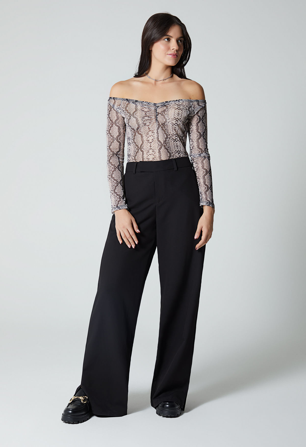 Blusa malla animal print para mujer