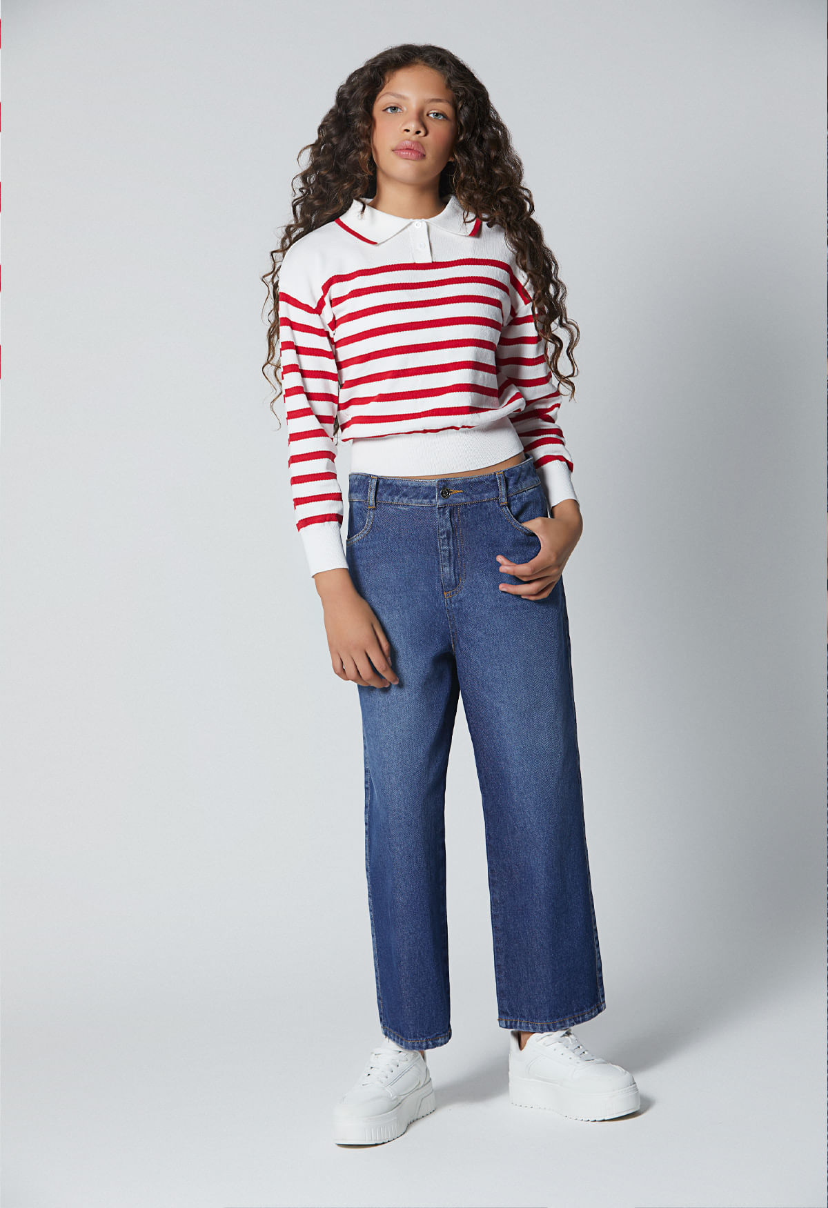 Blusa manga larga para niña