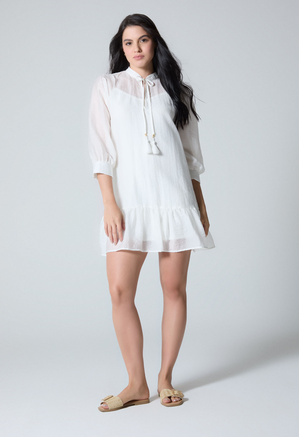 Vestido talego m 3/4 para mujer