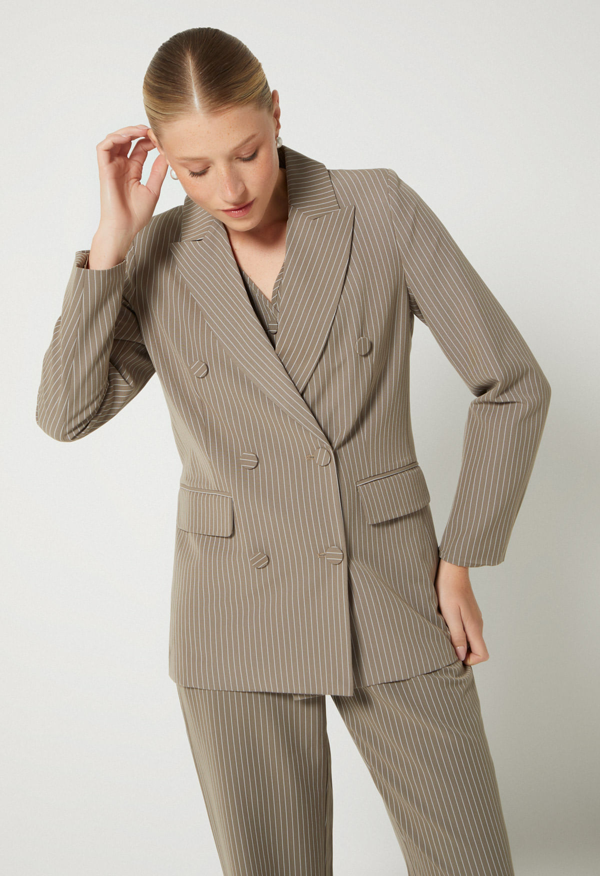 Blazer manga larga estampado para mujer