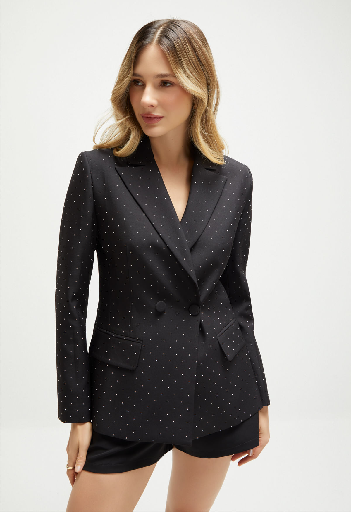 Blazer gris con hot fix